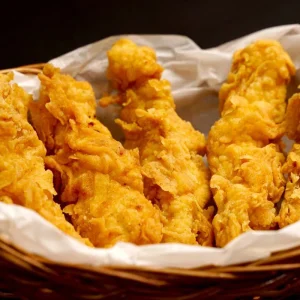 Golden Breaded Chicken Strips Crispy Outside Tender Inside