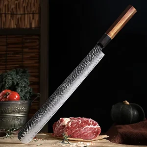 Ham Knife Brisket Premium Slicing Hand Forged Meat Cut Knife Japanese Kitchen Meat Carving Knife