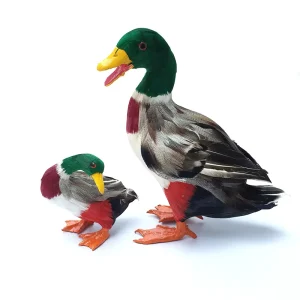 Handcrafted True Life Farm Duck Model Real Feather Poultry Home Bird Decor for Display or Show Country Animal Replicas