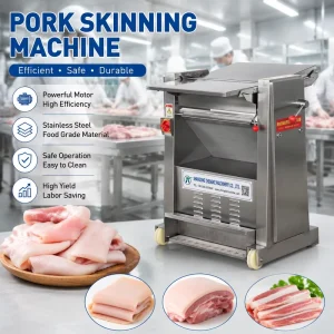 Heavy Duty Pork Skinning Machine for Pork Belly Bacon Ham Skin Removing Industrial Butcher Shop Equipment