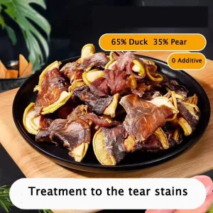 High Protein 100g Summer Dog Snacks Duck Jerky Wraps Fresh Pear Low Temperature Drying Dental Chews for Small Dogs and Cats