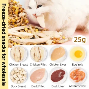 High Protein 32 Flavors 25g Canned Freeze Dried Pet Snacks Universal for Cats and Dogs Customization Private Label Available
