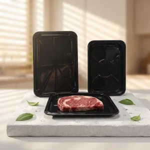 Hot Selling PP Tray Heavy duty Rectangular Food Tray for Butcher Shop Beef Pork Lamb Professional Display
