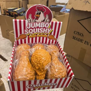 Jumbo Fried Chicken Drumstick Squishy Toy PU Realistic Food Shape Slow Rebound Squeeze Fidget Unisex Funny Prank Stress Relief