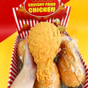 Jumbo Fried Chicken Drumstick Squishy Toy Stress Relief Squeeze Fidget Toy Bulk for Gift & Party Favors