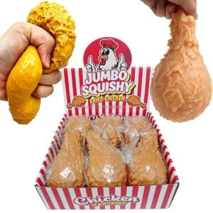 Jumbo Fried Chicken Leg TPR Squishy Toy Filled With Flour Simulation Food Soft Slow Rebound Fidget Ball Toy