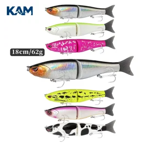 KAM Two Sections Lure Baits Soft tail Multi section Fishing Bait Bass Pike Deep Water Sea Fishing Large Hard Baits 500PCS