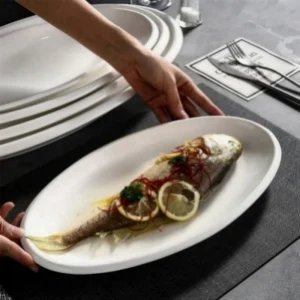 Lead Free 16 Inch Food Safe Porcelain Plate with Porcelain Clay