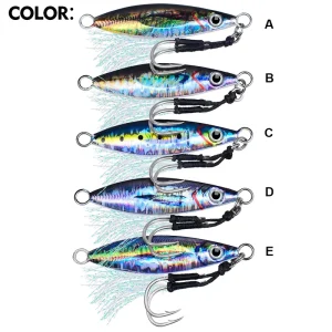 Lure Metal Jig Long Cast Sinking 3D Printed Lead Fish Upturned Mouth Bass Sea Fishing Boat Fishing Lure Artificial Bait Hooks
