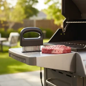 Manual Meat Tenderizer Needle 48 Blade Black ABS SS 430 Non Stick Easy Clean 12cm Juicy Beef Steak Grilling Home Use