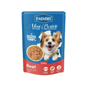 Natural Nutritional Dog Wet Food for Puppies with Beef Chicken & Tuna Fish Flavored Pack in Bag Box