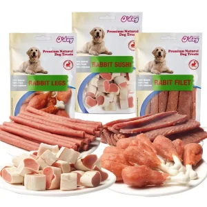 Natural Pet Supplement Rabbit Dog Treats High Protein Dry Dog Food Dog Treats Snacks OEM Pet Food Factory