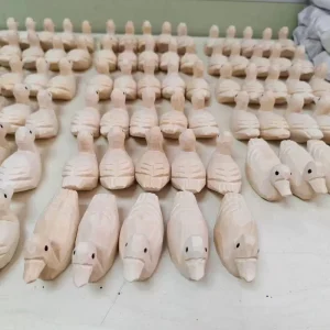 Nature Wooden Duck With Eye DIY Toys