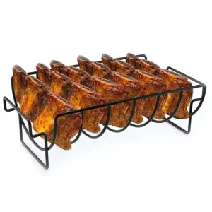 Non Stick Coating Reversible Design Durable BBQ Grill Rib Beef Meat Rack