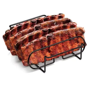 Non Stick Rib Steak Rack Outdoor Stainless Steel Plastic Tools BBQ Grill Accessory for Lamb Chop Baking for Charcoal Cooking