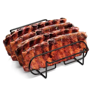 Nonstick Metal Rib Racks Holder for Grilling and Smoking BBQ Kitchen Tools