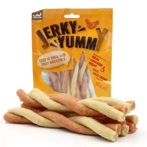OEM Factory Price Double Twist Stick Jerky Chews Pet Food Real Chicken And Duck Meat 100G Pack Dog Snacks Dogs Treats