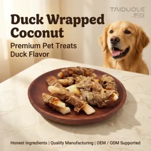 OEM ODM Duck Wrapped Coconut Dog No Additives Healthy Pet Treats Dog Food