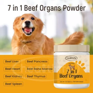 OEM Pet Immune Health Liver Heart Kidney Blend Powder 7 in 1 Beef Organs Supplement for Dogs