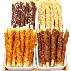 OEM Pet Snacks Bully Sticks Teeth Cleaning Natural Flavor Beefhide Roll Dog Chew Treat