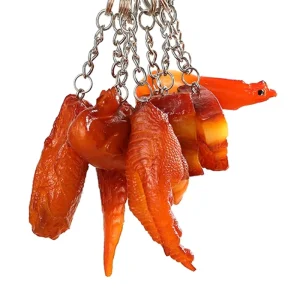 PVC Food Keychain Pendant Simulation Food Chicken Wings Legs Panko Model Braised Meat Keychain