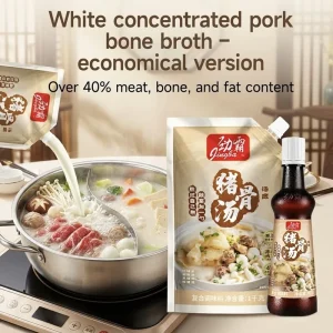 Pork Bone Soup Base White Concentrated Bone Broth Contains Over 40% Meat Bone and Oil based Ingredients