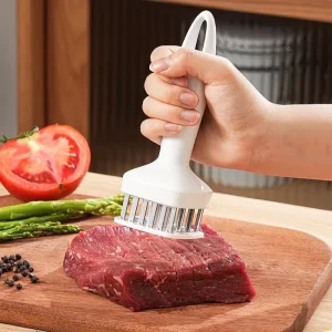 Professional Beef Tenderizer Hammer with Automatic Rebound Stainless Steel Needles and Plastic Handle for Steak Preparation