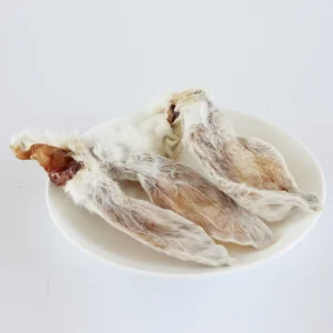 Real Color Fresh Dry Rabbit Ear Dog Treats Pet Food Supplier