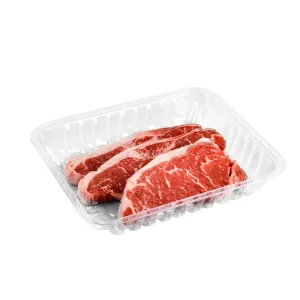 Recyclable Disposable High Barrier Meat MAP Tray Food Serving Modified Atmosphere Plastic Meat Packaging Trays with Sealing Film