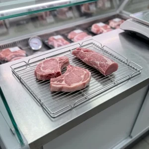 SS304 Stainless Steel Pork Display Rack Heavy Duty Meat for Supermarket and Butcher Shop