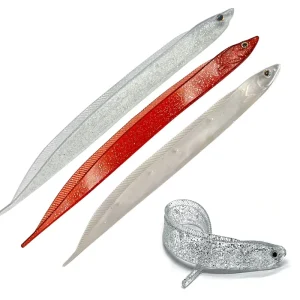 Sea Fishing 15CM 22CM 28CM Hairtail Bait Soft Knifefish Fishing Lures Artificial Eel Bait for Pike