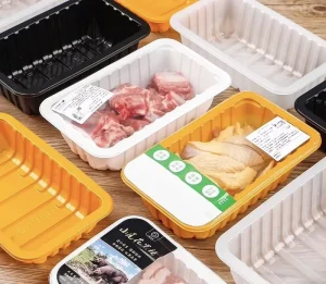 Sealable PP PET Plastic Disposable Food Tray Container Blister Packaging Fruit Meat Vegetables Pork Steak Tofu Noodles Cookies