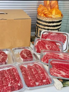 Silver Disposable Plastic PET Tray Box Frozen Beef Short Ribs Meat Seafood Food Container Keep Food Fresh Supermarket Catering