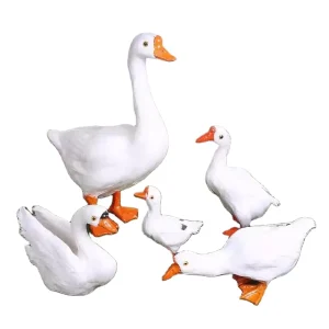 Simulated Duck and Goose Animal Model Ornaments Real Feather Poultry White Duck Lying Duck Supermarket Decoration Props