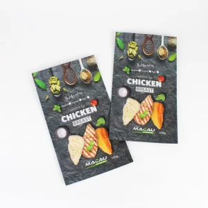Smell-proof Custom Design 3 Side Seal Bag for Ready-to-eat Chicken Breast Meat Dry Food Fruit Nuts Tea