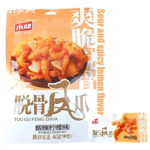 Spicy Casual Braised Sour and Spicy Lemon Flavored Boneless Chicken Feet Soft Texture Ready to Eat 68g bag