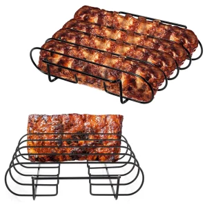 Stainless Steel Barbecue Accessories Tool Sets Rib Chicken Stand Holder Nonstick Rib Smoker Racks for Grilling