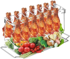 Stainless Steel Chicken Stick Wings Leg Grilling Rack Roaster