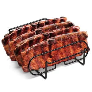 Stainless Steel Non Stick Rib Rack Multi Use BBQ Roasting Stand for Chicken & Ribs for GRILLING BBQ Camping