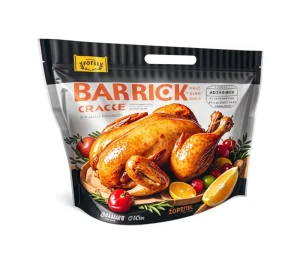 Custom Logo Printed Roasted Frozen Meat Turkey Bird Duck Goose Whole Chicken Shrink Plastic Packaging Bags