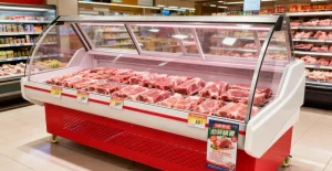 Supermarket Prepared Duck Products Meat Flavored Cold Dishes and Large Capacity Refrigerated Fresh Meat Display Cases