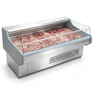 Supermarket Retail Use Open Type Fresh Pork and Beef Display Refrigerator