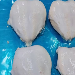 The Frozen Chicken Breast with Skin and Bones Has an Attractive Appearance