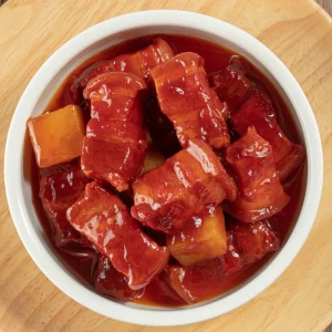 Traditional Chinese Spicy Braised Pork Cubes Freeze Dried Instant Style Ready Meal Food for Children in Bag