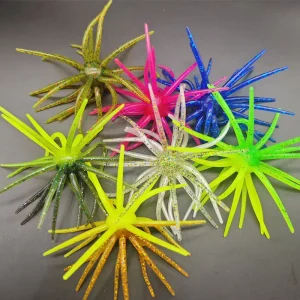 Two Color 20mm Ball Of Fuzz Bass Bait TPE Floating Sea Urchin Soft Bait Fuzzy Baits Black Hole Wild Fishing Water Gall Ball Bait