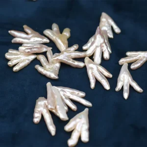 Undrilled Irregular Chicken Feet Claw Shaped Style White Natural Freshwater Baroque Loose Pearls (AB1960)