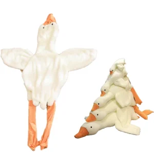 Unfilled Large White Goose Skin Unstuffed Plush Animal Skins Velvet Goose Duck Semi finished Shell with Zipper