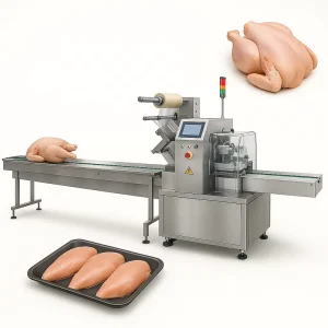 Vertical Automatic Meatball Frozen Whole Chicken Packaging Machine Chicken Nuggets Wings Pouch Packing Machine