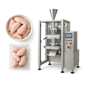 Vertical Automatic Meatball Frozen Whole Chicken Packaging Machine Chicken Nuggets Wings Pouch Packing Machine