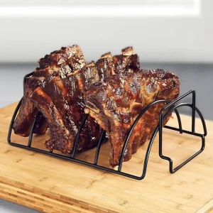Vertical Chicken Roaster Stand Rib Rack Holder Roasting Pan Insert Grill Smoker Oven BBQ Accessories